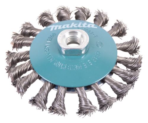 Miskovitý kartáč z ocelového drátu, splétaný drát 0,5mm, 115mm, Makita D-39883