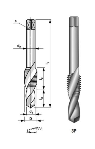 Metrický kombinovaný závitník Bučovice Tools M 4 / HSS