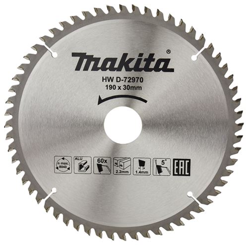 Pilový kotouč Makita D-72970 na hliník, 190x30mm, 60zubů TCT