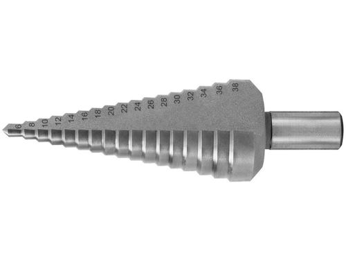 Stupňovitý vrták do kovu 6-38mm (x2,0mm) HSSE s přímou drážkou PA56610-638100