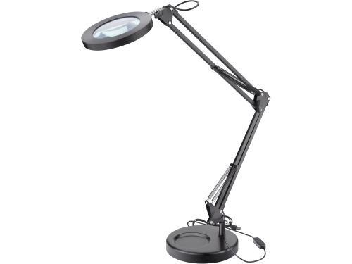 Lampa stolní s lupou Extol 43160, USB napájení, černá, 2400lm, 3 barvy světla