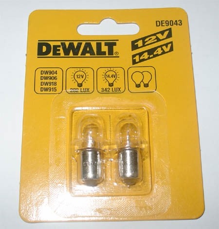 dvě náhradní žárovky Dewalt DE9043 V - 14,4 V | narex-makita.cz