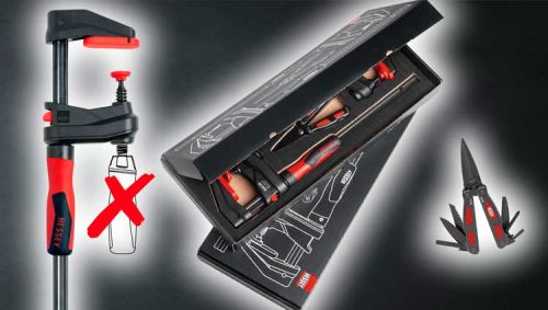Sada 2ks svěrek Bessey GK30 GearKlamp + multifunkční nůžky, GK30-SET, 300x60mm, v dárkovém balení