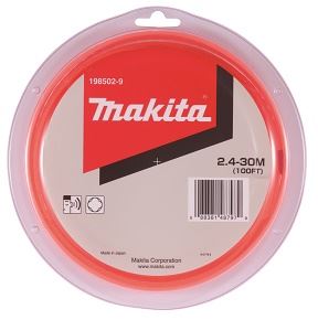 Struna nylonová 2,4mm oranžová, 30m, pro aku stroje, Makita 198502-9