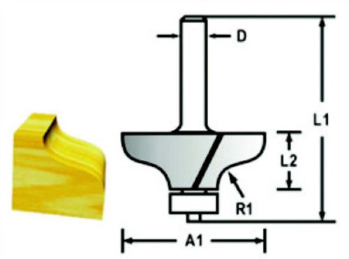 Profilová fréza s ložiskem stopka 8mm, 31,8x12,7x56mm, Makita D-48773