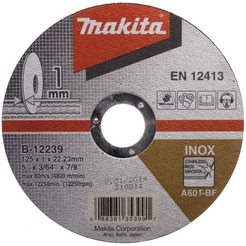 Kotouč řezný Makita B-46931, 125x1,6x22.23mm, ocel, nerez