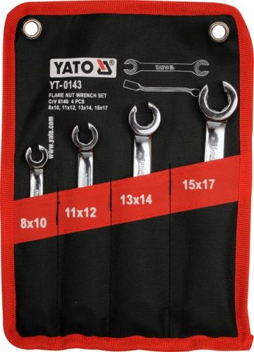 Sada klíčů maticových Yato YT-0143, 4ks, 8-17mm, polootevřené