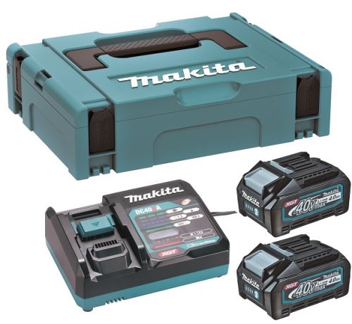 Sada Makita 191J97-1 2ks akumulátorů BL4040 4,0Ah a nabíječky, 40V, v kufru