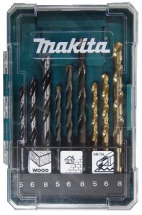 Sada vrtáků Makita D-71962 do kovu/dřeva/zdiva 5/6/8mm, 9ks = oldD-08660
