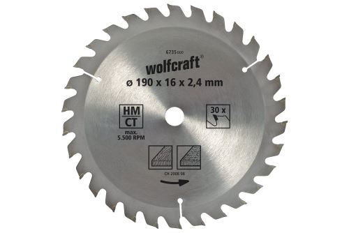 Wolfcraft Pilový kotouč hrubé řezy ø165x20,16 Z20 6644000